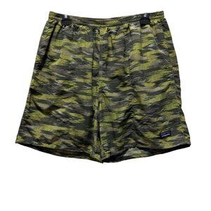 Patagonia Baggies Shorts Mens Abstract Green Ikat Pattern 7" Inseam Size Large